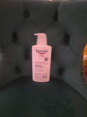Eucerin Baby Wash & Shampoo Fragrance Free 13.5 Fl oz Tear Free Sensitive Skin 