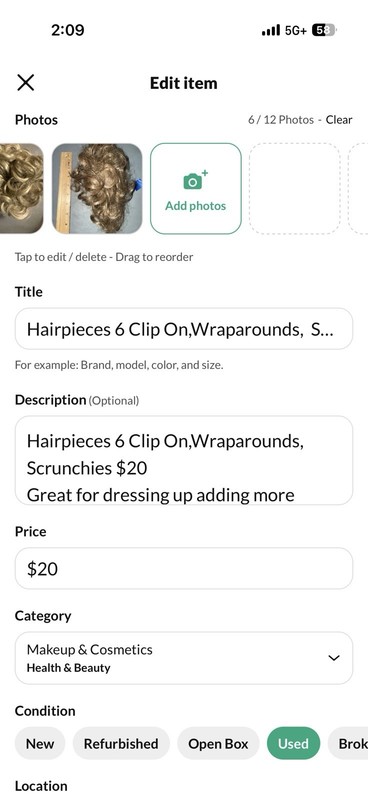 Hairpieces 6 Different  Clip On Blonde & Brown $20
