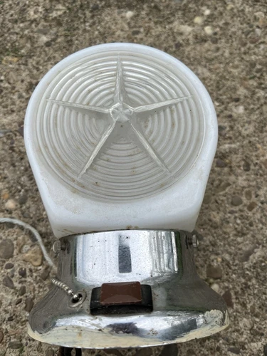 Vintage Chrome Wall Light Fixture w/ Spiral Ribbed White Clear Glass - 1930's