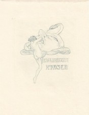 Exlibris Livre Heliogravure Franz Von Bayros 1866-1924 Acte Nez Phallus