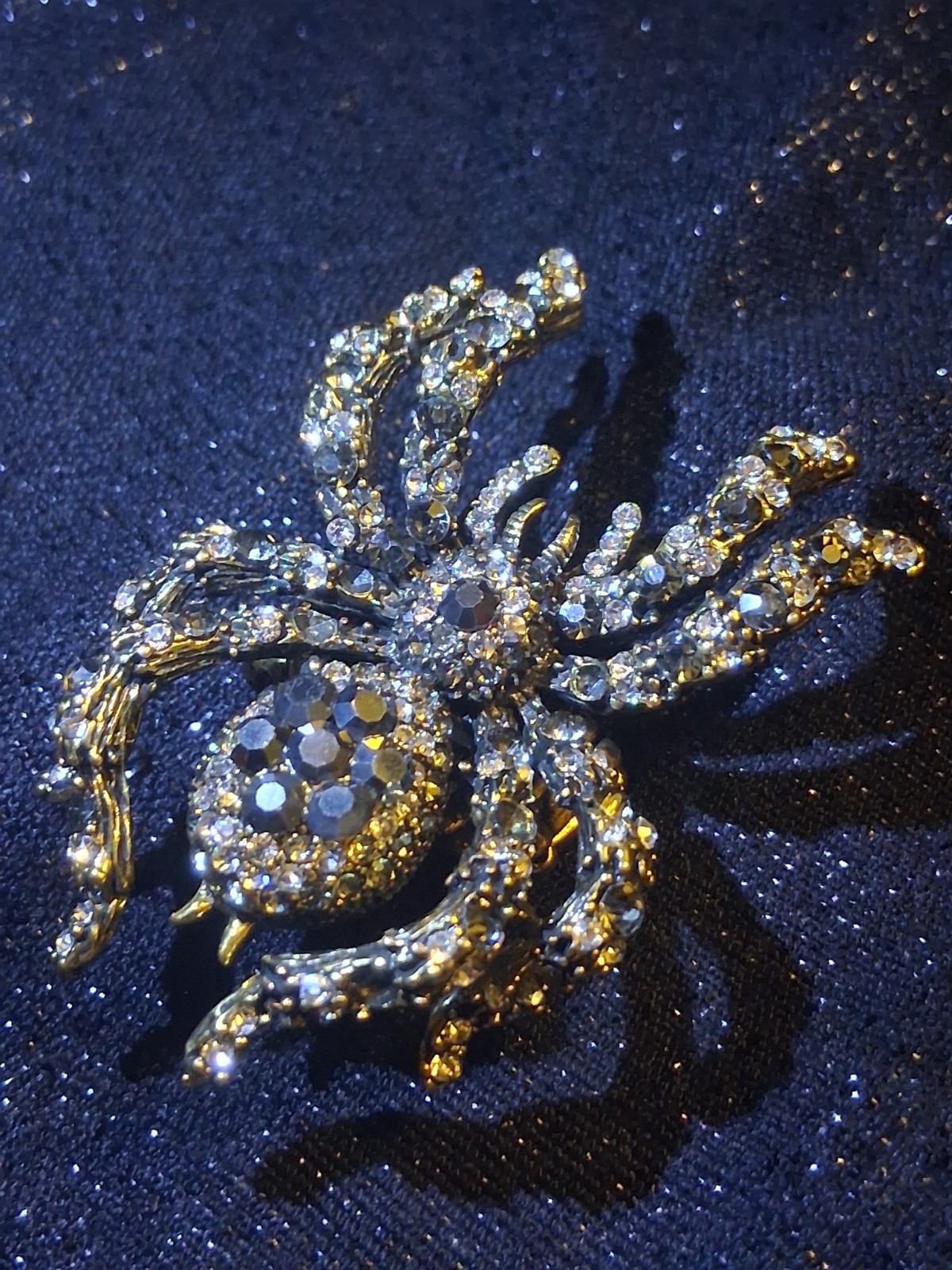 Large Spider Cocktail Ring Gothic Statement Rhine… - image 1