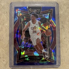 2024-25 Panini Select #77 Jaylon Tyson Blue Cracked Ice Prizm