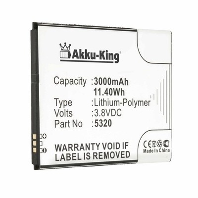 Akku für Wiko Ridge Fab / Ridge Fab 4G ersetzt 5320 5320B - 3000mAh Accu Battery