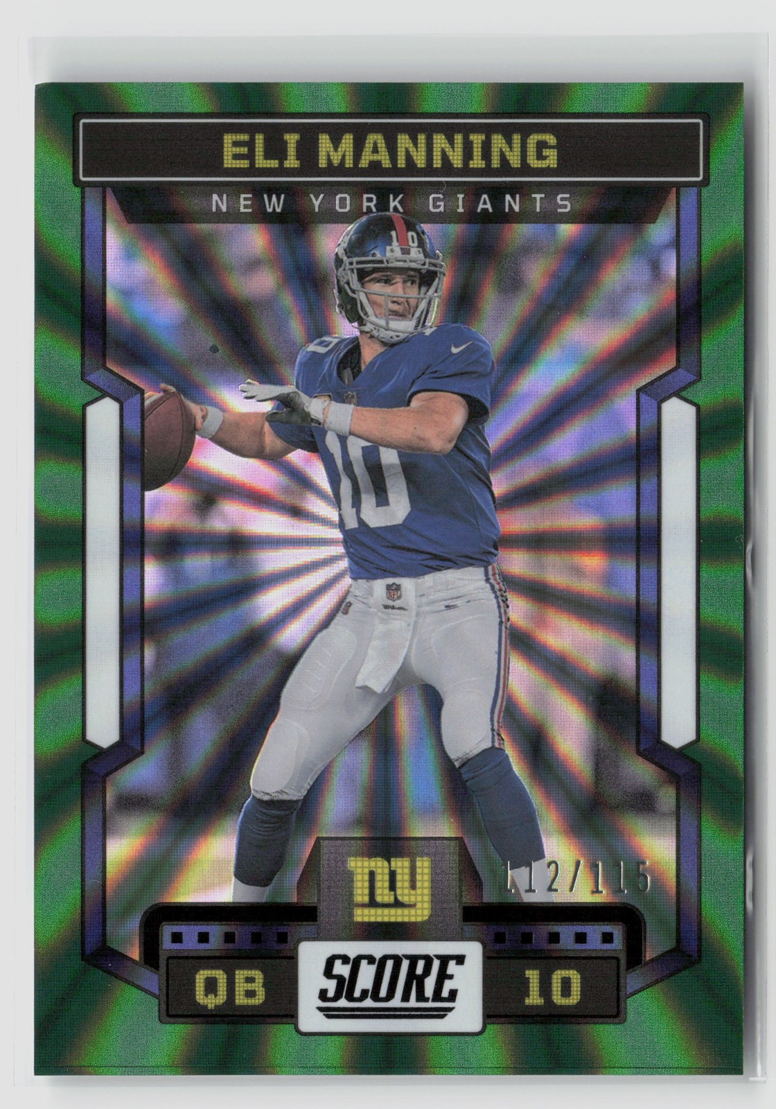 2023 SCORE ELI MANNING #241 /115 GREEN SPOKES GIANTS SP READ