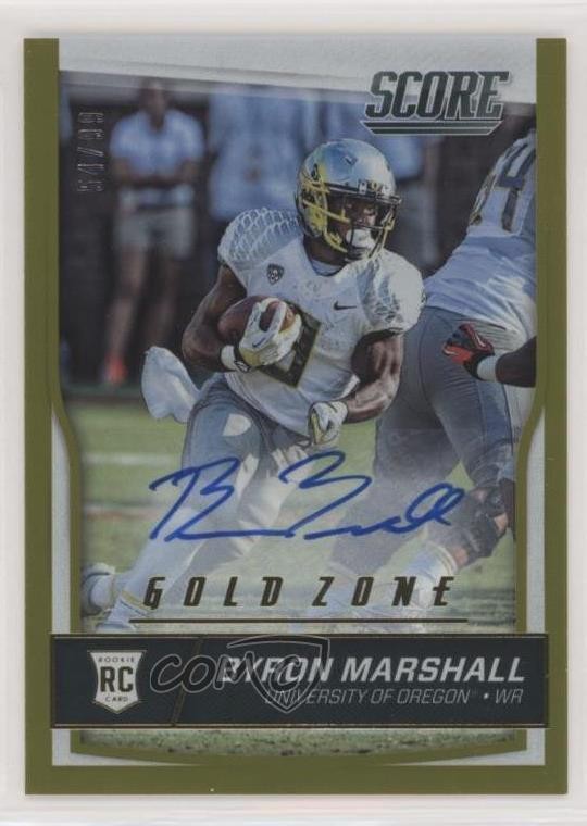 2016 Score Rookies Gold Zone Signatures 54/99 Byron Marshall Rookie Auto RC 0c2