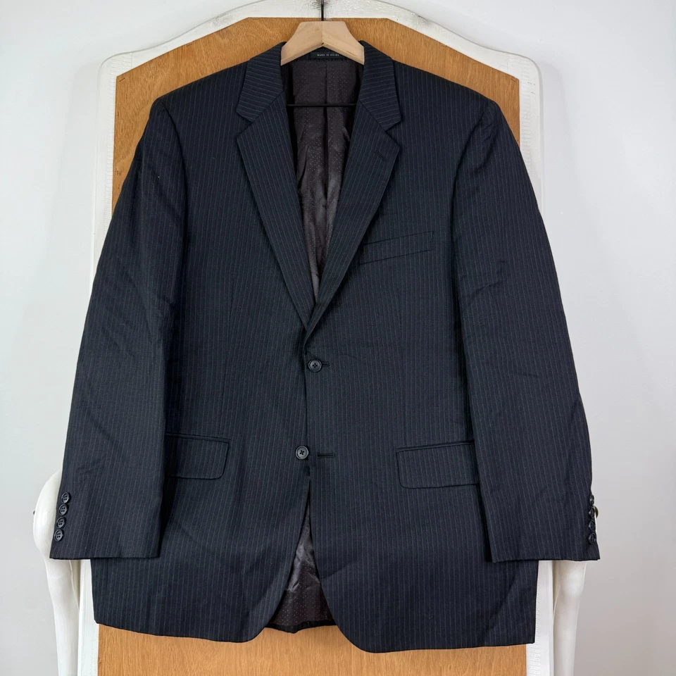 Traje Alfani Para Hombres 42R Gris Rayas 2 Botones Lana Cachemira Pantalones 36x28 Planos Foto 2 de 4