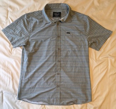 O'Neill TRVLR Traverse Stripe Shirt Mens M Standard Fit UPF 50 Stretch Woven SS