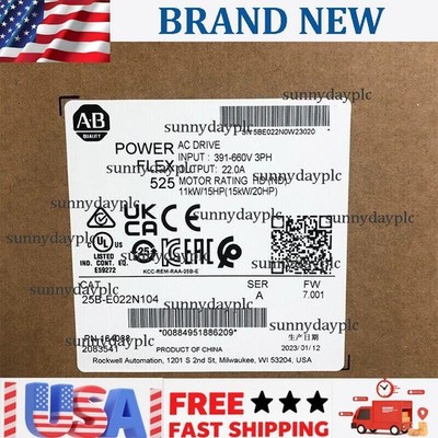 Allen Bradley 25B-E022N104 PowerFlex 525 AC Drive 15kW 20Hp US Free Tax