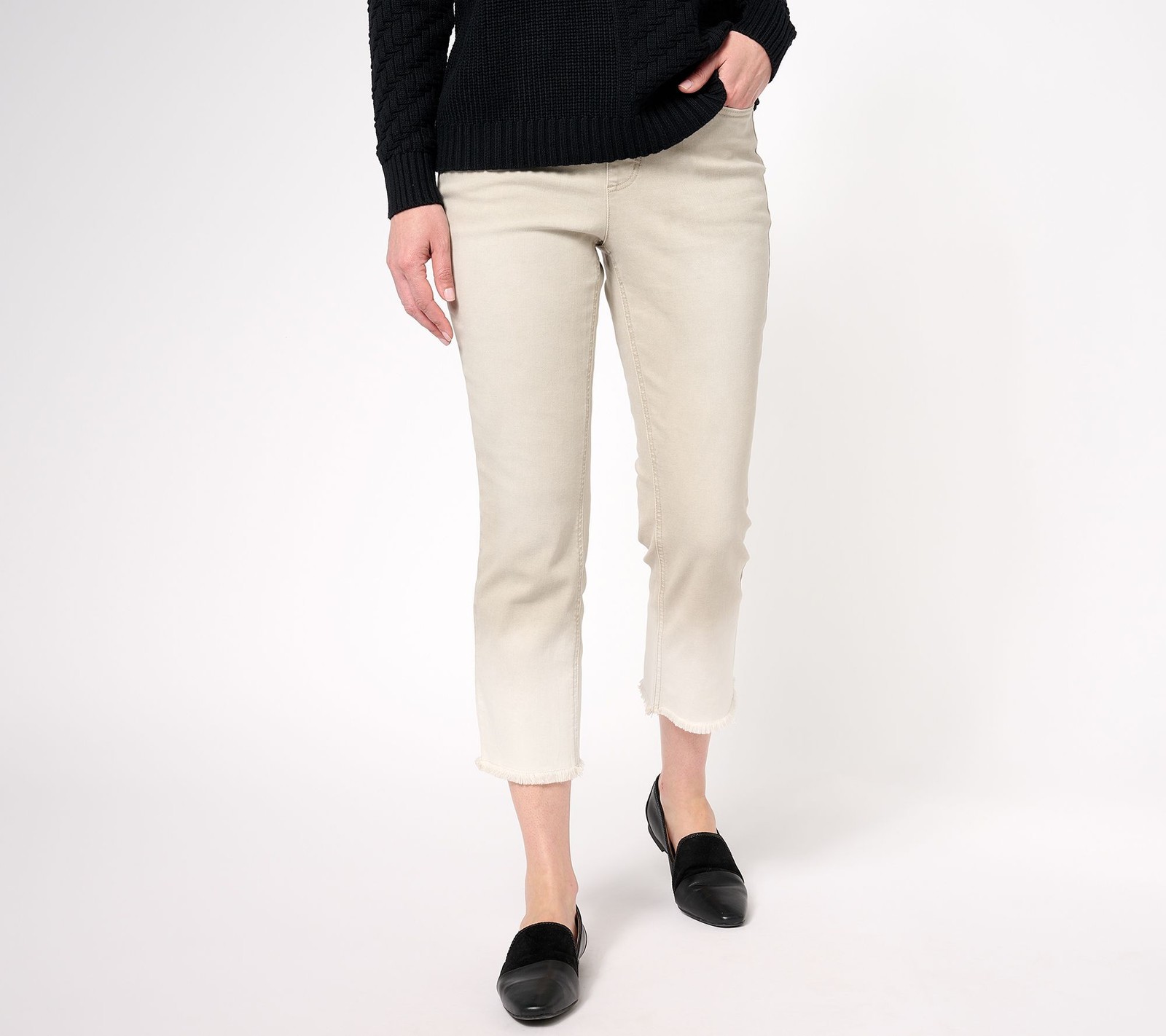 Isaac Mizrahi Live! Women's Pants Sz 12 Regular Grey True Denim Dip Gray A610814