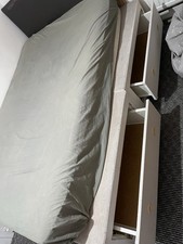 White Single Storage Bed Frame/Divan Base with 2Pull-Out Drawers collection only