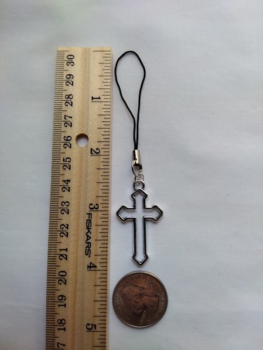 Open Cross Cell Phone Charm Strap Dangle Mirror Hanging Pendant Decor Religious - 第 3/3 張圖片