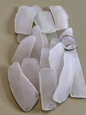 W 1163 Genuine Surf Tumbled Sea Glass/Snow-Frosted Beach Glass