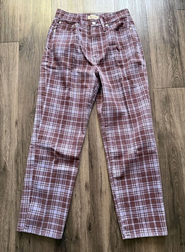 Jeans dritti Madewell The Perfect vintage taglia 28 a quadri Cabernet Academia - Foto 3 di 8