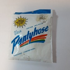 Kmart All Sheer Pantyhose White Size B 100 Nylon Sandalfoot