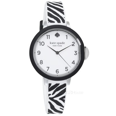 Kate Spade New York Womens Park Row Watch, White Dial, Zebra