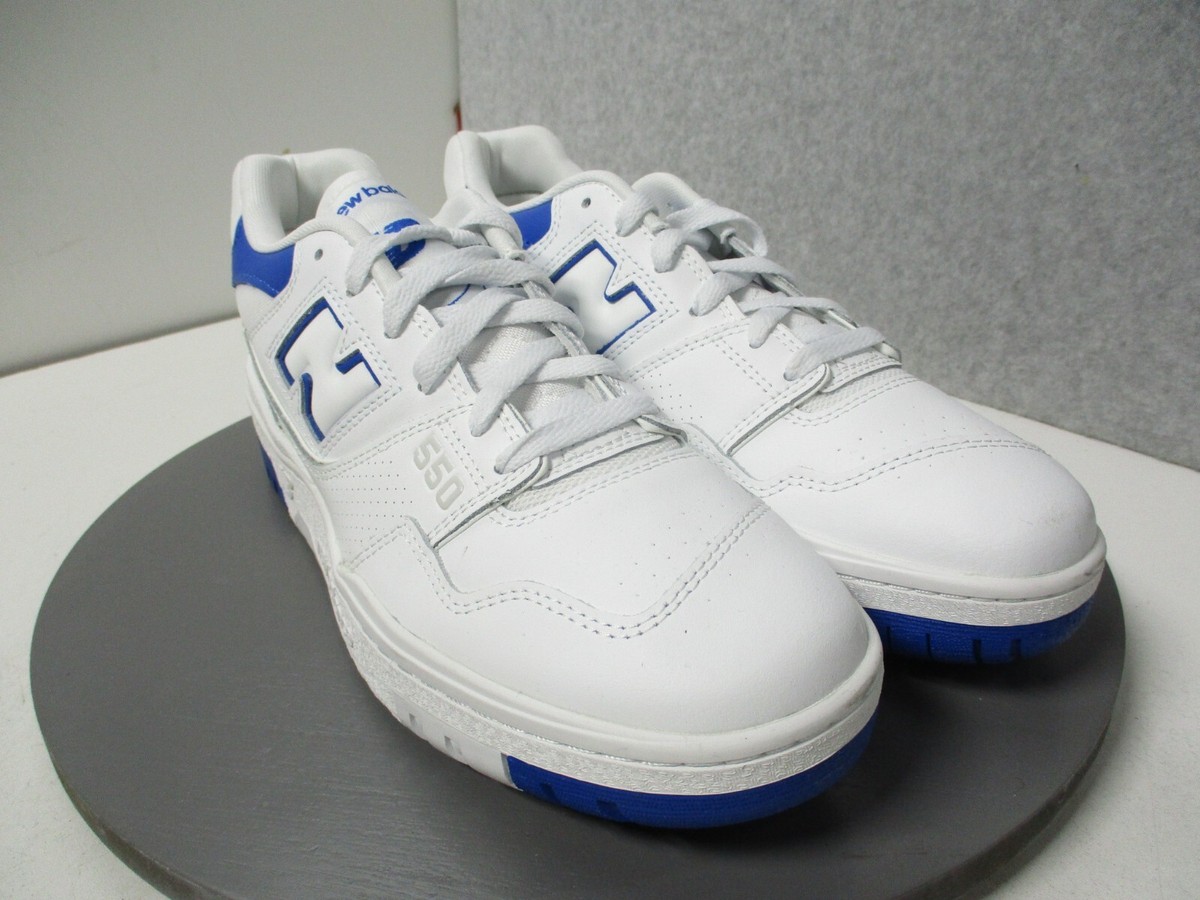 New Balance 550 Low Leather White Blue Sneakers Shoes Mens Sz 9.5
