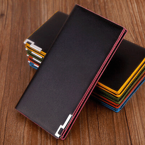 Men Women Bifold Leather Long Wallet Credit Card Holder Pocket Purse Checkbook - Picture 3 of 20