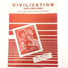 "CIVILIZATION Bongo, Bongo, Bongo  1947 Vintage Sheet Music Hilliard, Sigman