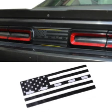 For Dodge Challenger 15+ Black Car Back Rear Center Trim Flag Sticker Accessorie