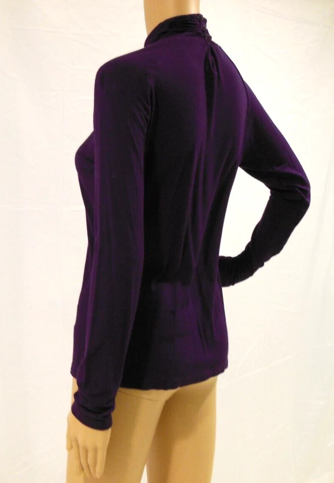 Camisa de Vestir Tribal Acanalada Cuello Botón Trasero Púrpura Real Súper Suave Mujer S Usada en Excelente Condición Foto 4 de 4