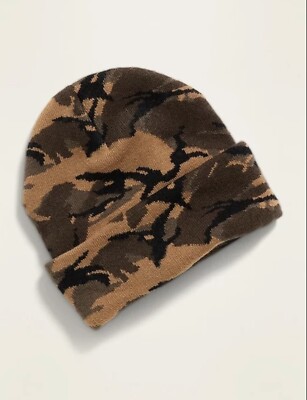 Old Navy x Popsugar Unisex Kids Roll Cuff Camo Beanie Size S/M