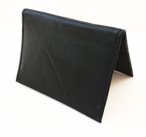 Negro Piel Hombre Delgado Cartera Plegable Tarjeta de Crédito Id Placa Soporte - Imagen 7 de 10