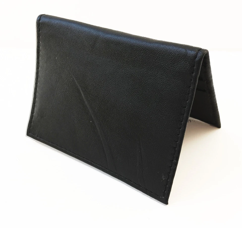 RFID блокировки черной кожи мужской складного тонкий окно ID тонкий кредитных карт бумажник  - Изображение 3 из 4