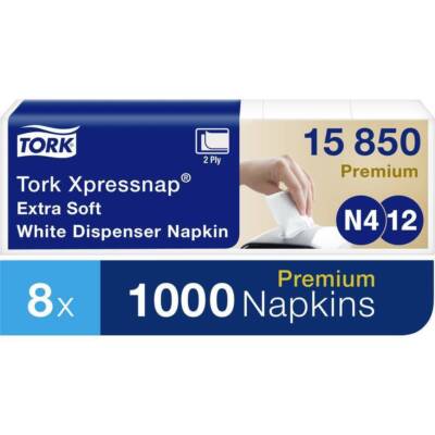  8000 Stück TORK 15850 Spenderservietten N4 Xpressnap 1/2 Falz 2-lg weiß