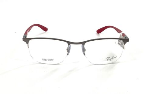 Nuevas gafas Ray-Ban Liteforce RX6513-3135 media llanta Gunmetal con templos rojos - Imagen 6 de 6