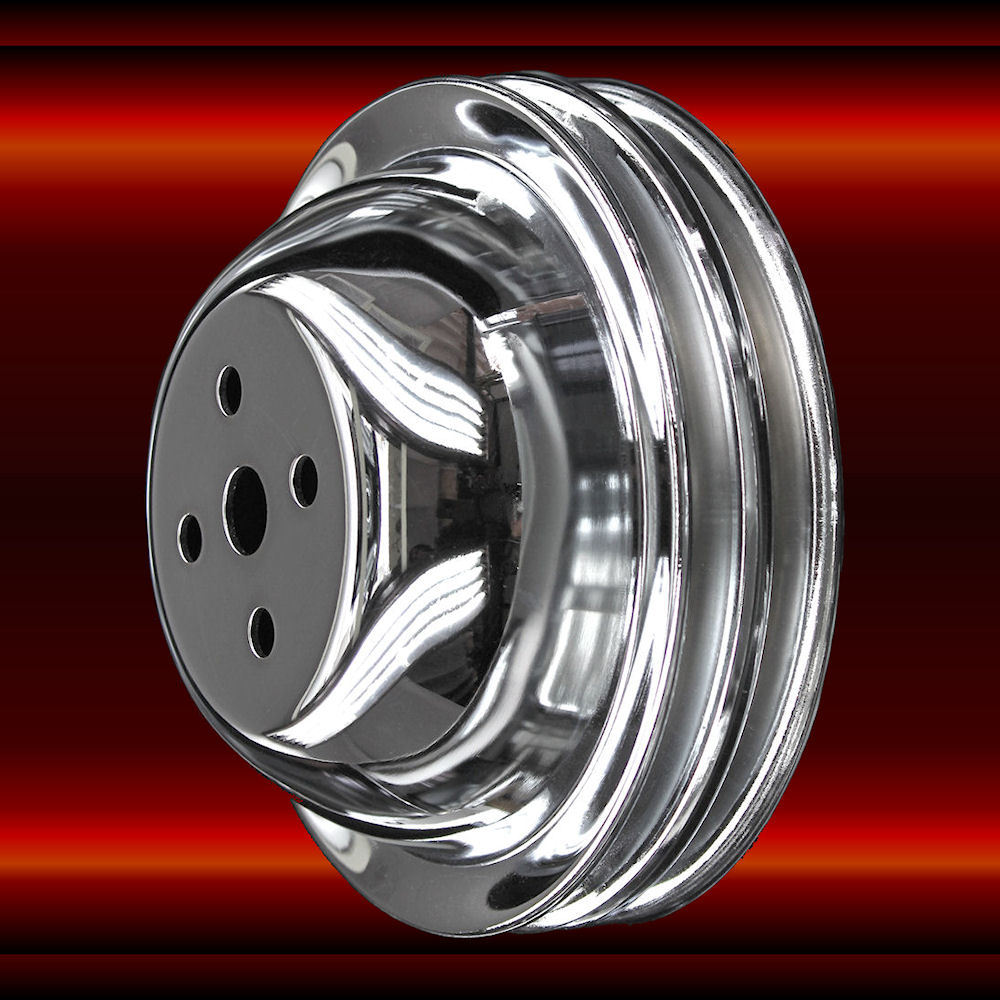 BBC SWP 2 Groove Water Pump Pulley Chrome - RV Parts Express