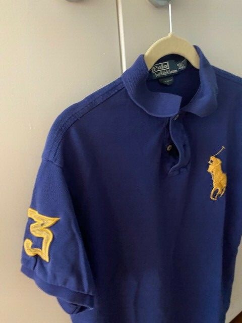 Mens Ralph Lauren Polo Shirt-Navy -Size L Gold Pony #3 | eBay