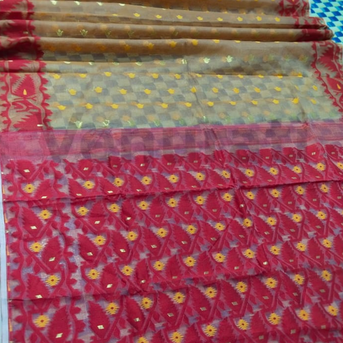 Handwoven Designer Dhakai Jamdani Saree Soft Cotton Saree