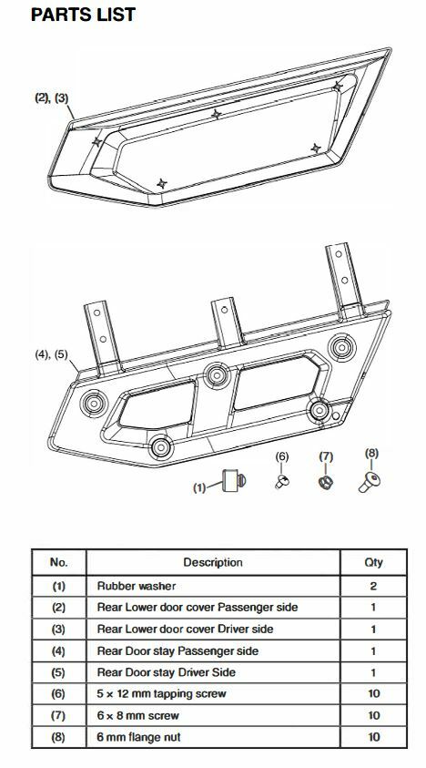 2020-2024 Honda Talon 1000X-4 Lower Rear Door Panels | 08P71-HL7