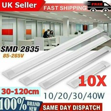 10x 4FT 1200mm Slim LED Batten Tube Lights Ceiling Strip Bar Garage Lights White