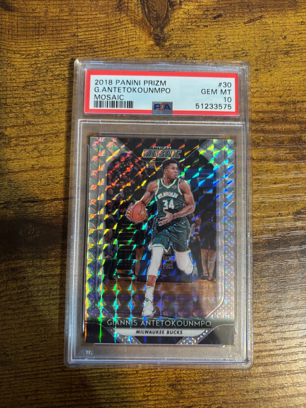 2018 Panini Prizm Mosaic Giannis Antetokounmpo PSA 10