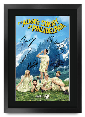 Its Always Sunny In Philadelphia Fan The Crew gerahmt gedruckt A3 Poster Autogramm