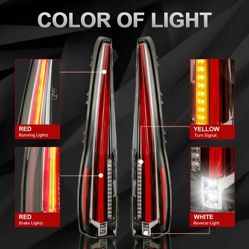 2x LED Red Rear Lamp Tail Lights For 2007-14 Chevy Tahoe Suburban 1500/GMC Yukon - Picture 4 of 10