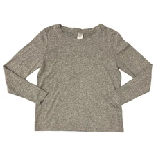 Member's Mark Women's Soft Brushed Relaxed Fit Long Sleeve Cozy Top Grey Small