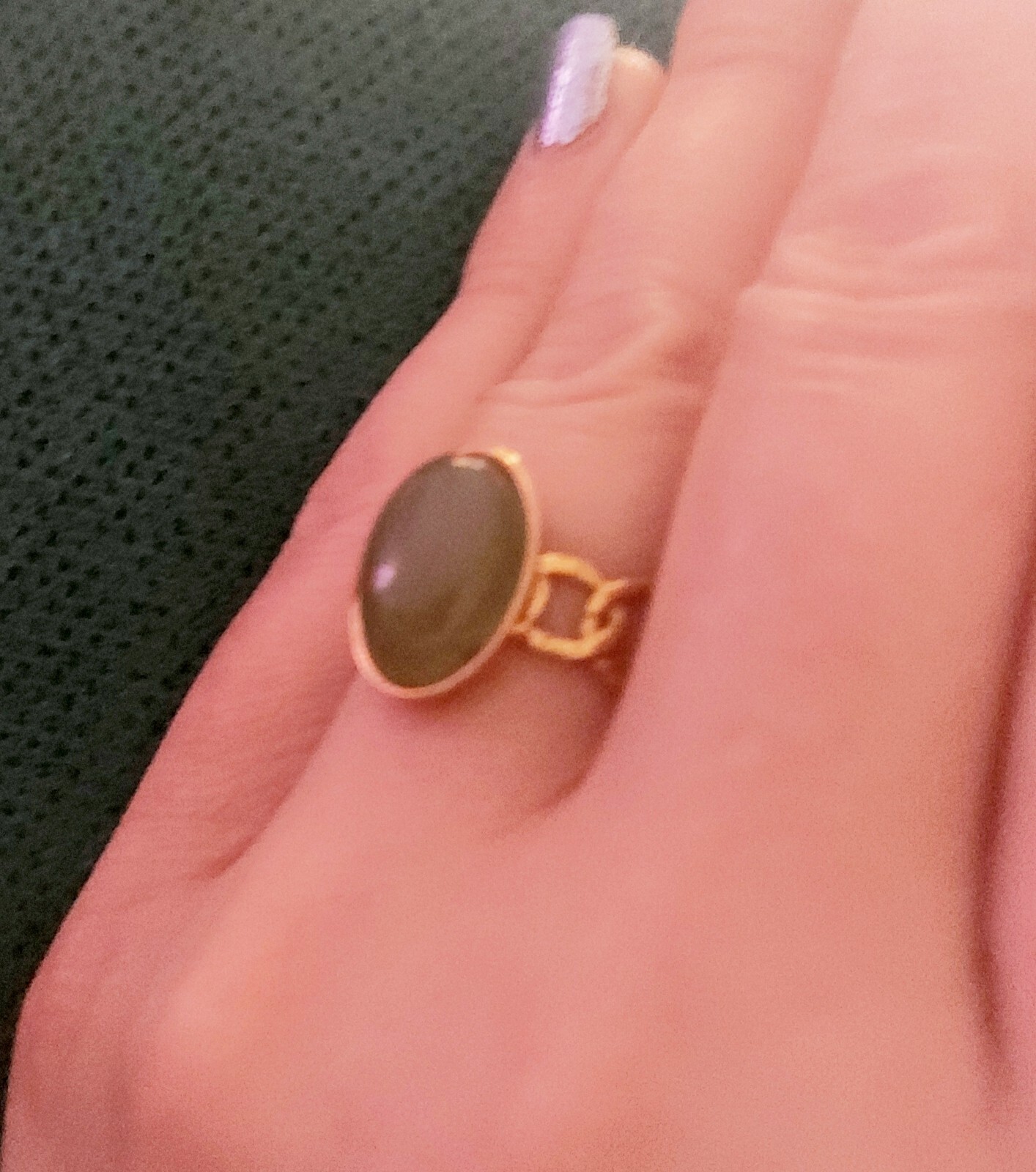 Adorable retro jade adjustable ring - image 2