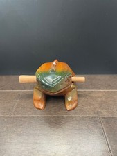 Guiro Rasp Hand Carved Frog percussion instrument, 5 1/2 inches