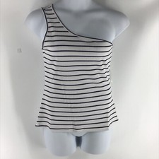 Women’s One Shoulder Top INC International Concepts Striped Stretch XLarge