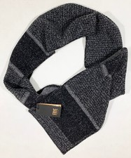 Men's FRYE Since 1863 100 Wool Gray Black Knit Scarf Muffler NWT NEW 138 WoW 