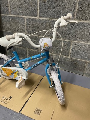 Sonic Blue Girls Bicycle 14inch Angel Bike With Stabilisers Spoked 