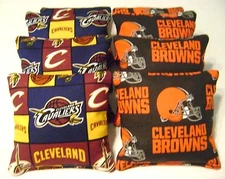 CLEVELAND CAVS & BROWNS CORNHOLE BEAN BAGS SET OF 8 TOP QUALITY REGULATION BAGS