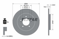 2X Textar 92239103 Bremsscheibe FüR Hyundai