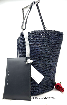 AUTH NWT Proenza Schouler White Label Spring Raffia Straw Bucket