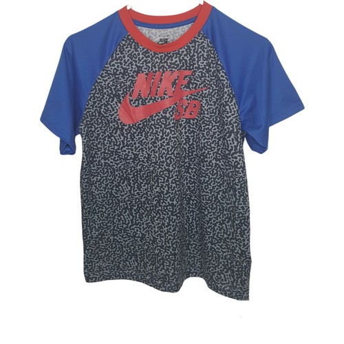 Nike SB Dry Fit Youth Large Skateboarding Compression T-Shirt Blue Camo - Used - Picture 3 of 8