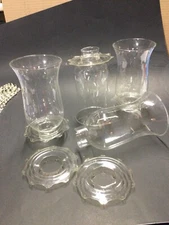 Lot 4 Crystal Chandelier / Sconce Candle Hurricane Shades w/ Bobeche
