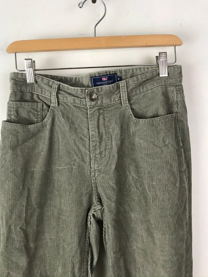 Pantalones informales de pana grises VINEYARD VINES para niñas talla 16 5 bolsillos Foto 2 de 4