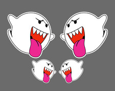 Super Mario Bros Big Boo Vinyl Sticker Decal Ghost Cartoon Castle - 4 for 1